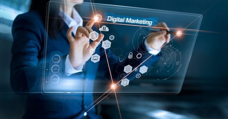  Can Digital Marketing Replace Traditional Marketing – Woman at a virtual marking board