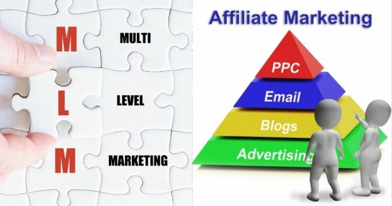 Network Marketing vs. Affiliate Marketing - Network Marketing and Affiliate Marketing signs side by side